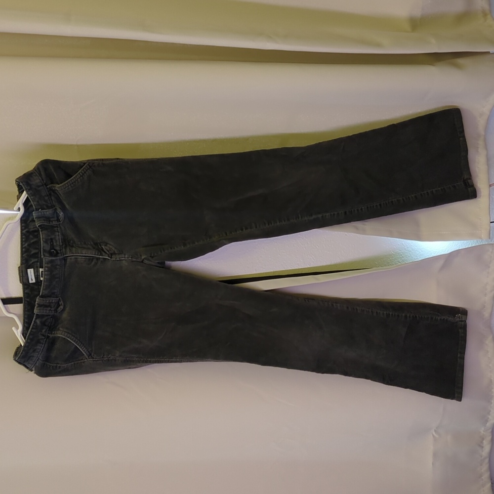 Women's Velvet Material Gap Flared Leg Jeans Dark Gray Size 2